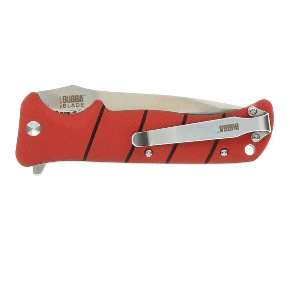 Bubba Sculpin Folding Pocket Knife - High Carbon Stainless Steel Blade, Non-Slip Grip - Perfect for Camping, Fishing, and Outdoor Adventures