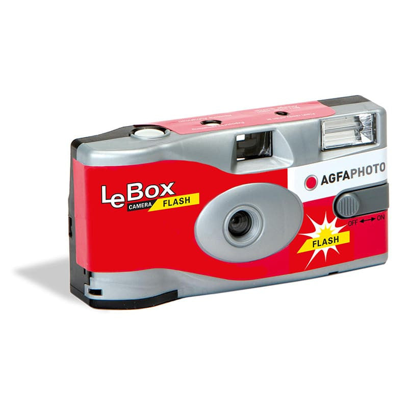 AGFA Disposable Film Camera with Flash - Le Box 400 ISO 27 Exposures | Vintage Style Point & Shoot Camera for Travel, Parties & Weddings