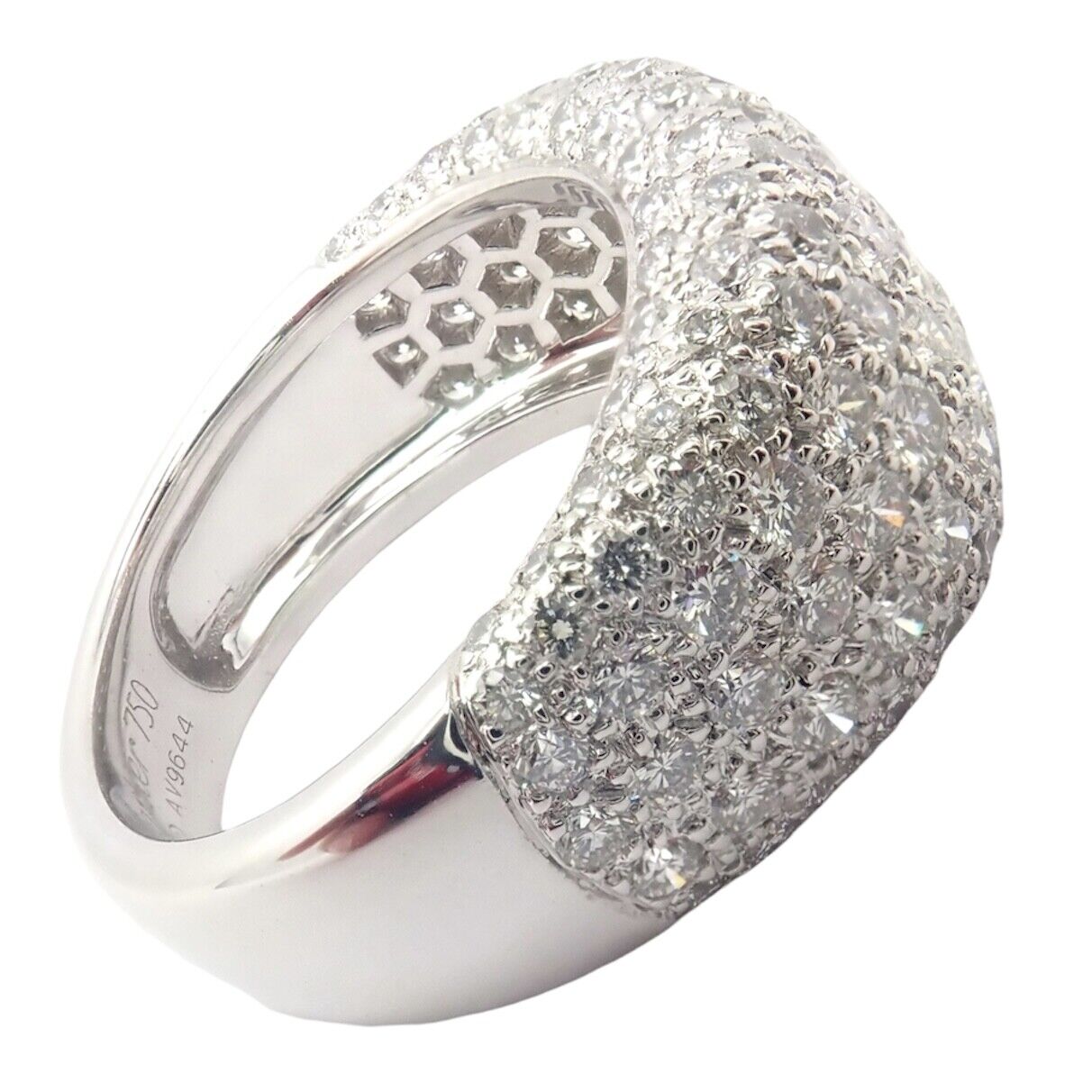 Authentic Cartier 18K White Gold Diamond Wedding Band Ring for Women, Size 53 (US 6.25) - Perfect for Engagement, Anniversary Gifts & Special Occasions