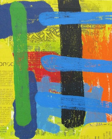 Gary Jenkins: Transfer Painting No. 15 - Abstract Artwork for Modern Home & Office Decor | Wall Art Gift Idea