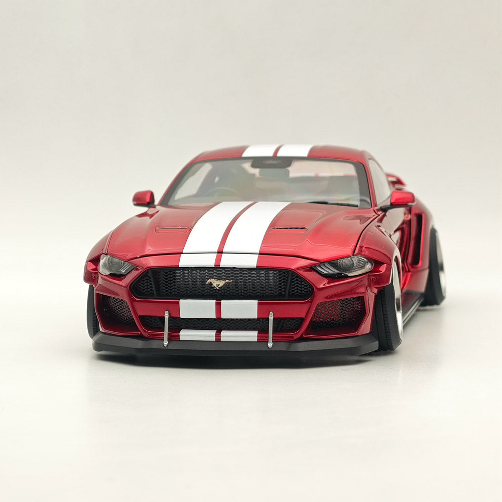 2019 Ford Mustang GT 1/18 Scale Diecast Model Car with Widebody Kit - Red RHD Collectible for Car Enthusiasts | Perfect for Display, Gifts, and Hobby Collections