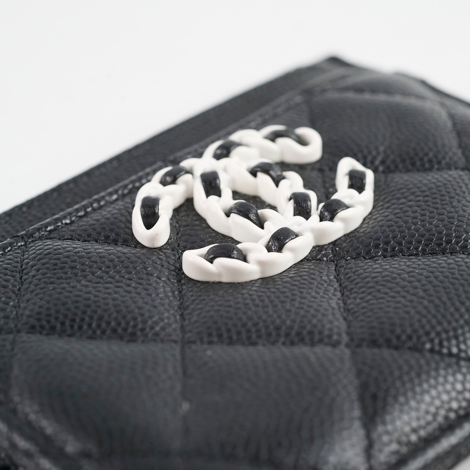 Chanel Classic Caviar Leather Card Holder Wallet - Black | Luxury Compact Credit Card Case for Women | Perfect for Everyday Use, Travel & Gifting