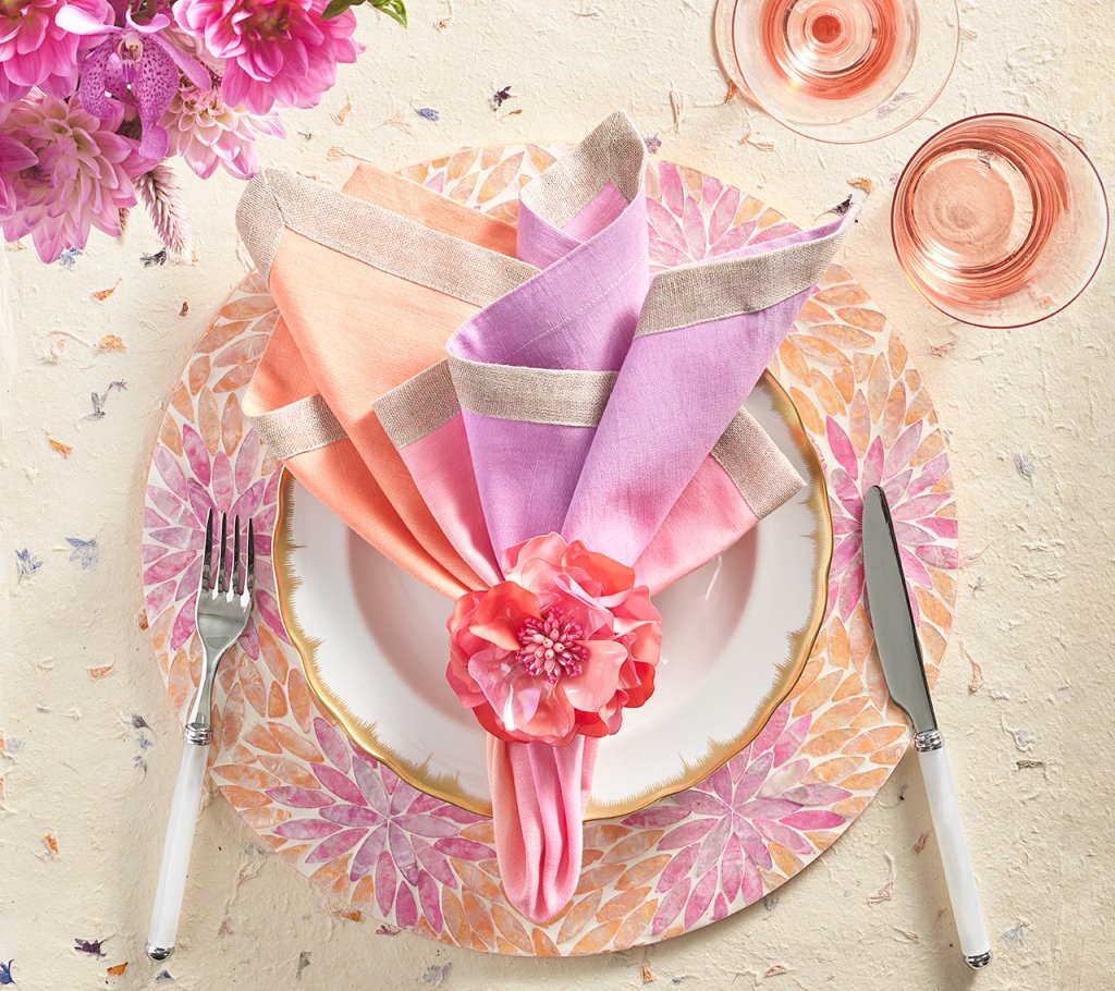Elegant Floral Gardenia Napkin Rings Set of 4 - Perfect for Wedding, Dinner Party & Holiday Table Decor