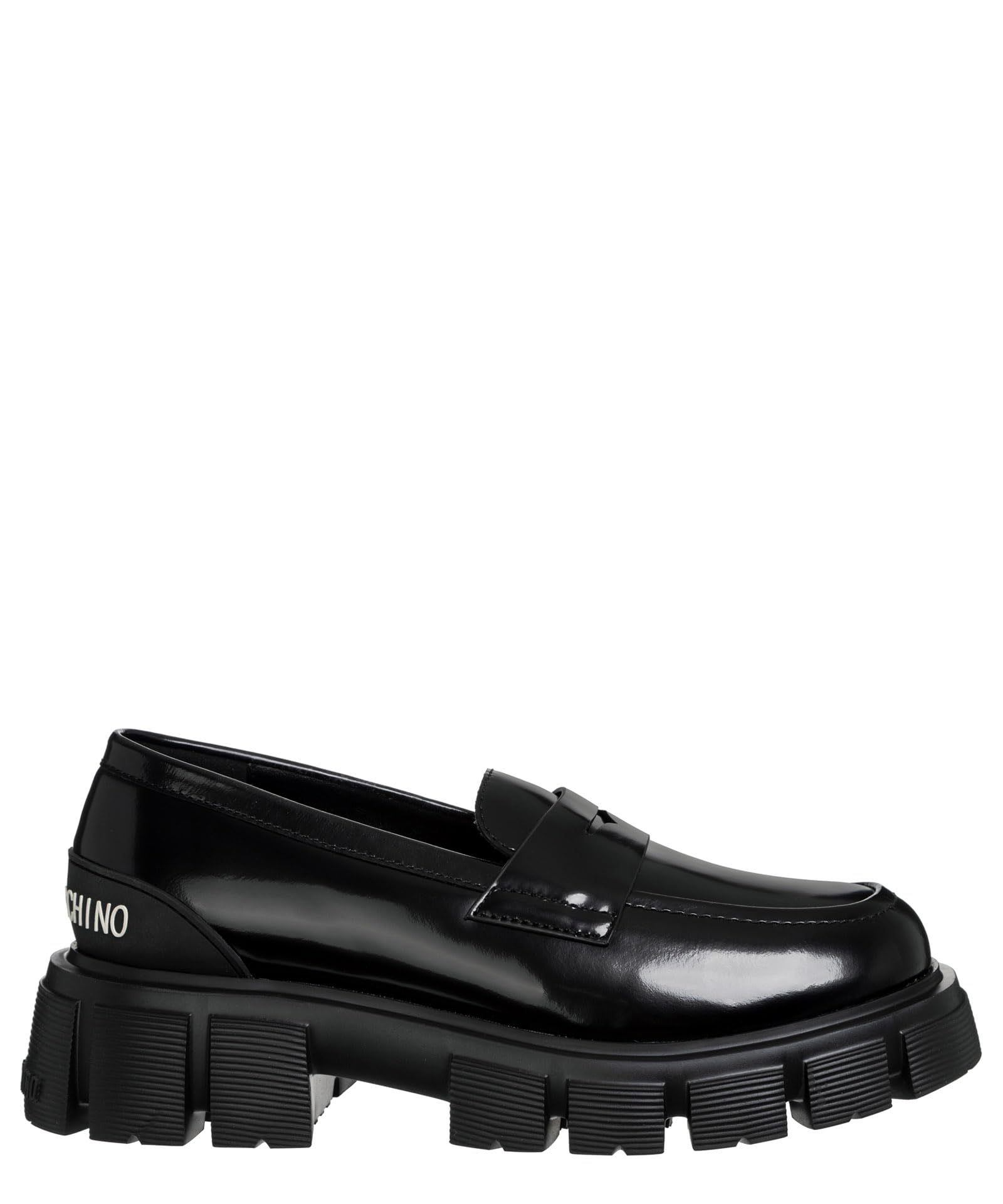 Love Moschino Women's Black Leather Moccasins - Comfortable Slip-On Loafers for Casual Outfits & Office Wear