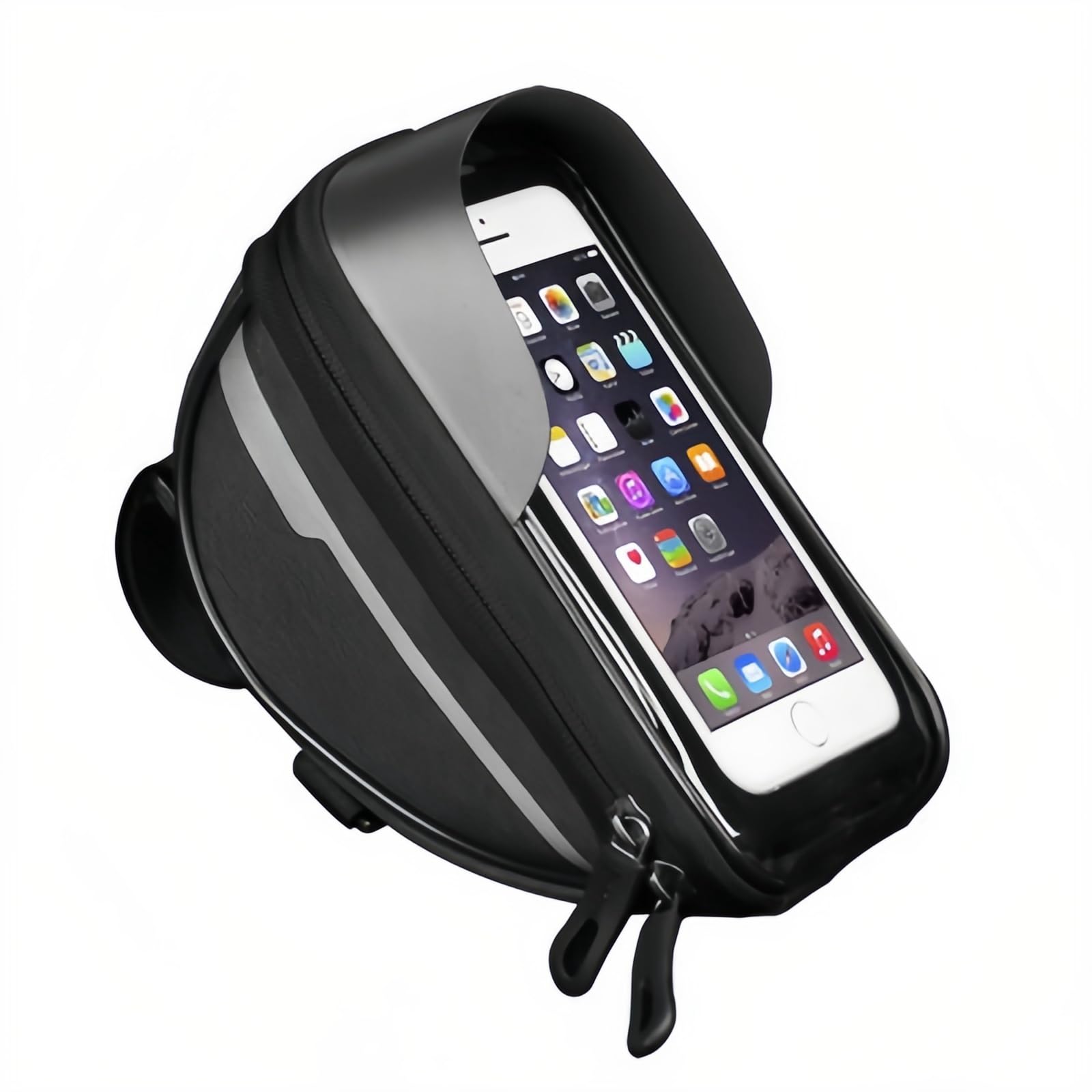 **O'rengela Waterproof Bike Phone Holder Bag - EVA Hard Shell Bicycle Phone Mount with Rain Cover - Compatible with iPhone & Phones Under 6.5