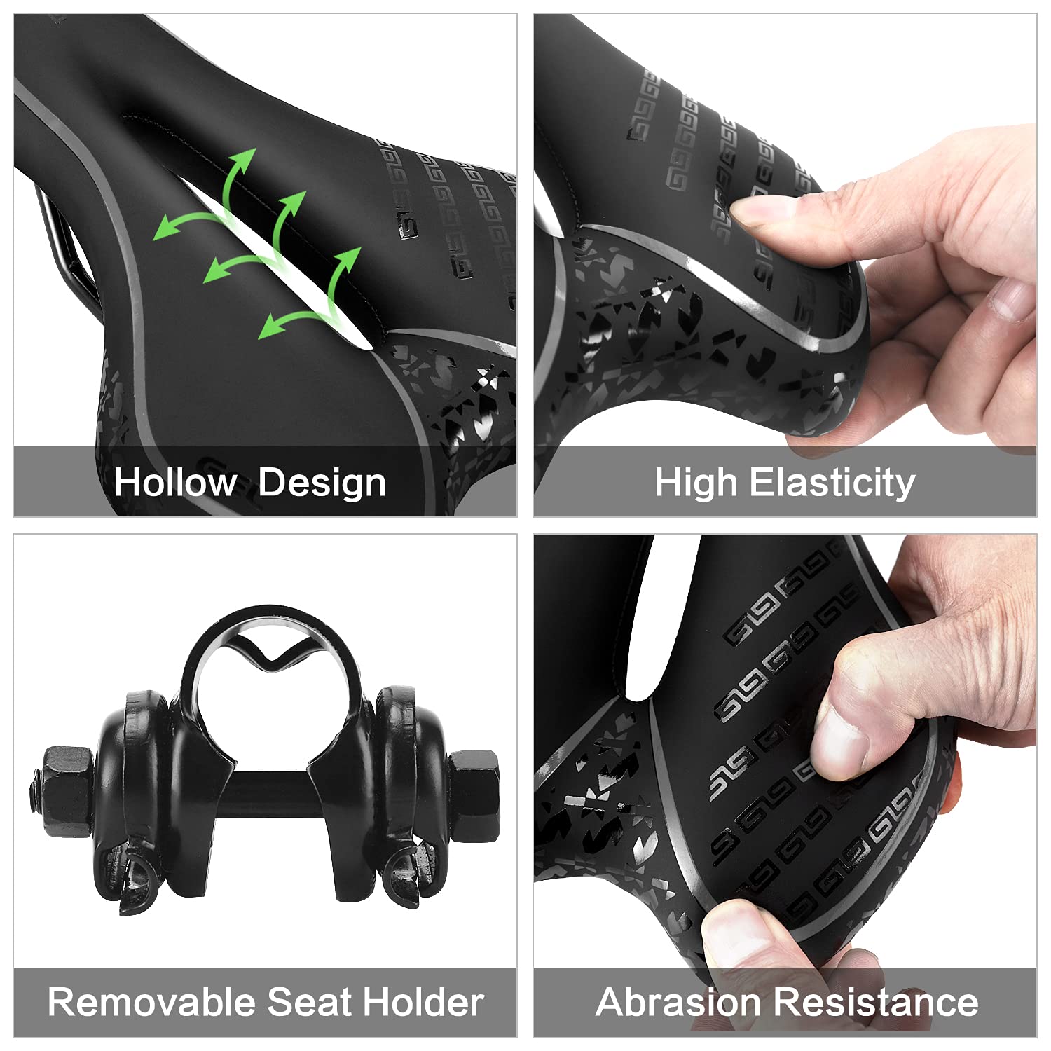 OUXI Comfort Bike Seat - Soft Gel Padded Bicycle Saddle with Shock Absorption & Waterproof Cover for MTB, Road & Exercise Bikes - Perfect for Men, Women & Long Rides