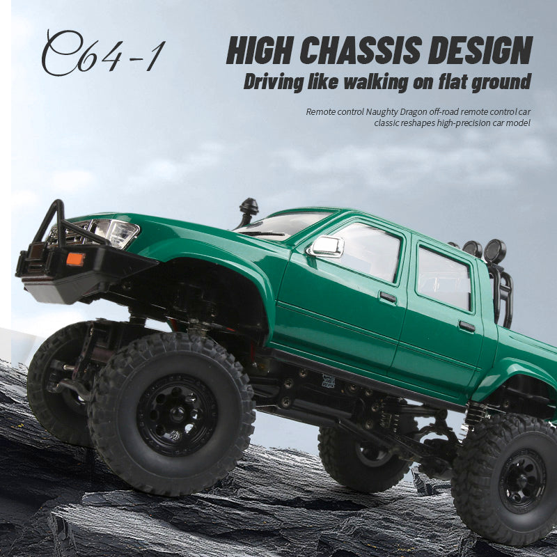 WPL C64 1:16 Scale 2.4GHz 4WD RC Off-Road Climbing Car - Full Proportional Remote Control for Adults & Kids, Perfect for Outdoor Adventure, Backyard Racing and Off-Road Trail Crawling