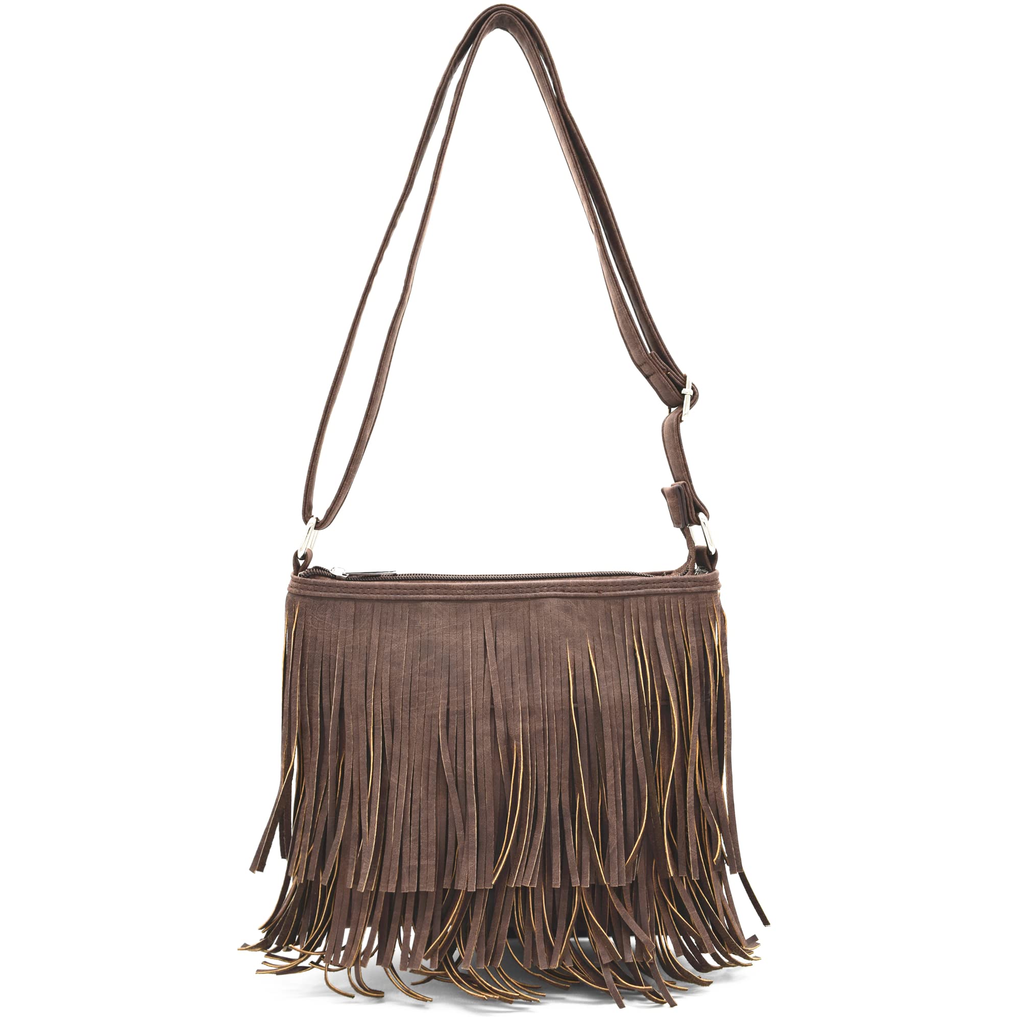 Western Cowgirl Leather Fringe Crossbody Purse for Women - Vintage Country Shoulder Bag with Tassel Details | Perfect for Rodeo, Music Festivals & Everyday Boho Fashion