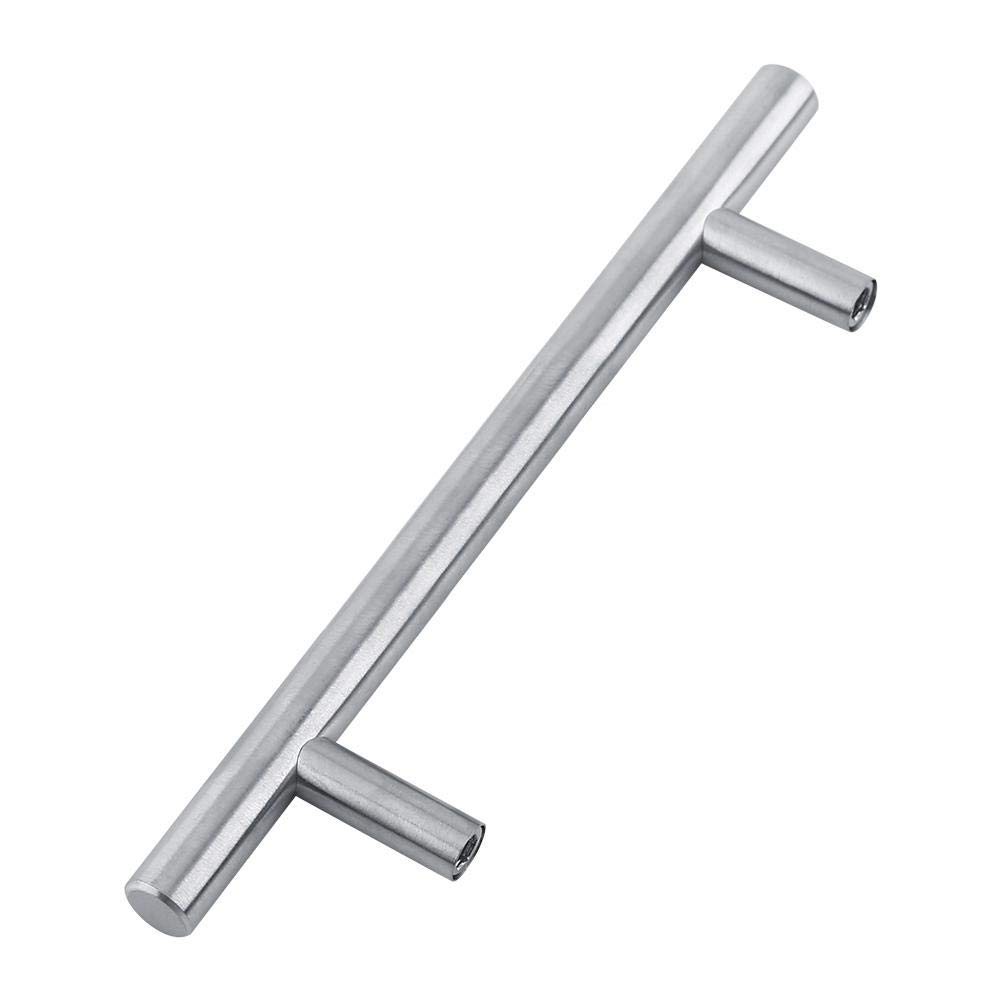 Ymiko Modern Stylish 150mm Stainless Steel T-Bar Cabinet Pull Handles - Silver Kitchen Cabinet Hardware for Drawers, Wardrobes & Furniture (Set of 10) - Perfect for Home Renovation & DIY Projects