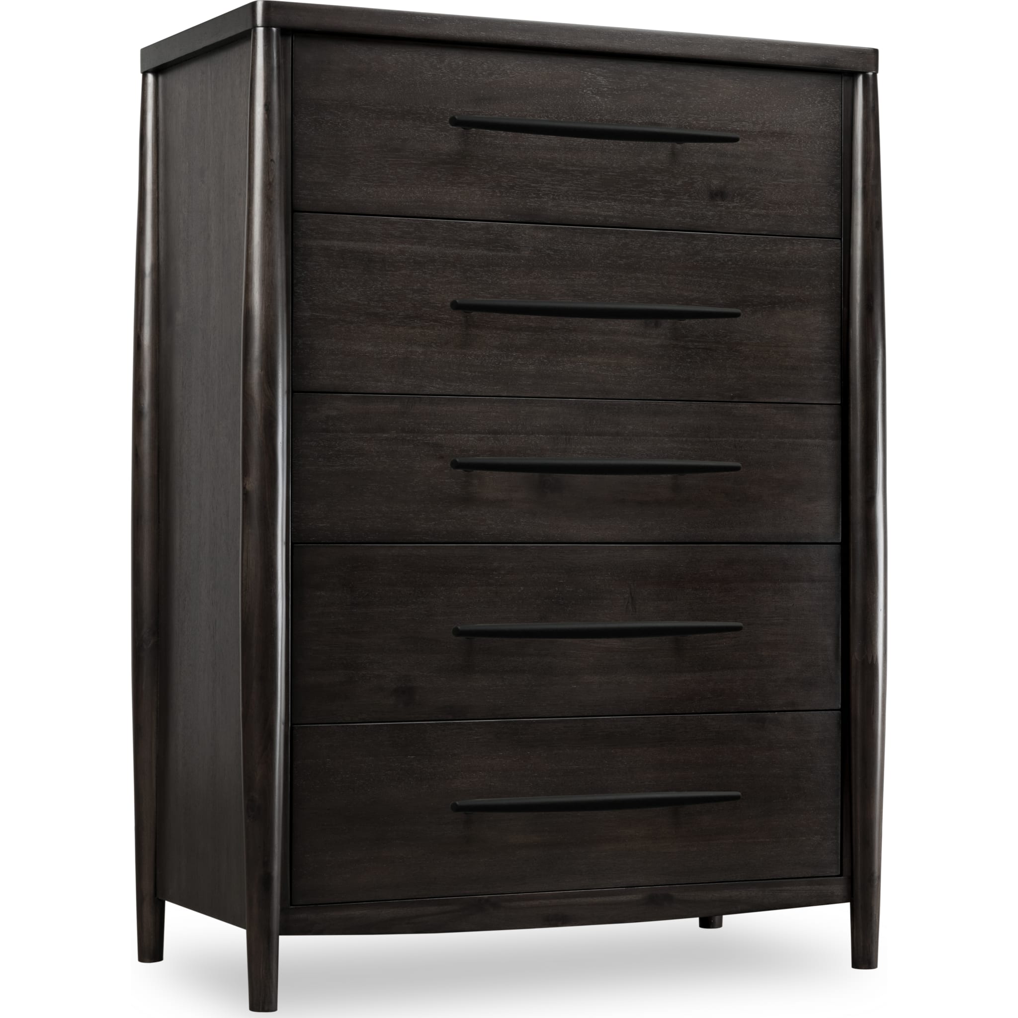 Koko 5-Drawer Acacia Wood Dresser - Solid Wood Storage Chest for Bedroom, Living Room & Office - Natural Wooden Organizer with Smooth Gliding Drawers