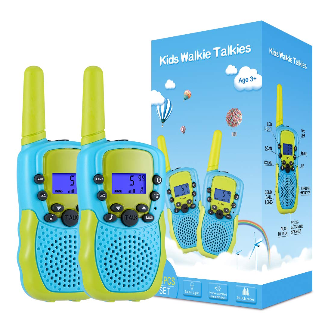 Selieve Kids Walkie Talkies for 3-12 Year Old Boys & Girls - 22 Channel 2 Way Radios with LCD Backlit Flashlight, 3 Mile Range - Perfect for Outdoor Adventures, Camping, Hiking & Easter Basket Stuffers - Fun Communication Toys for Siblings & Friends