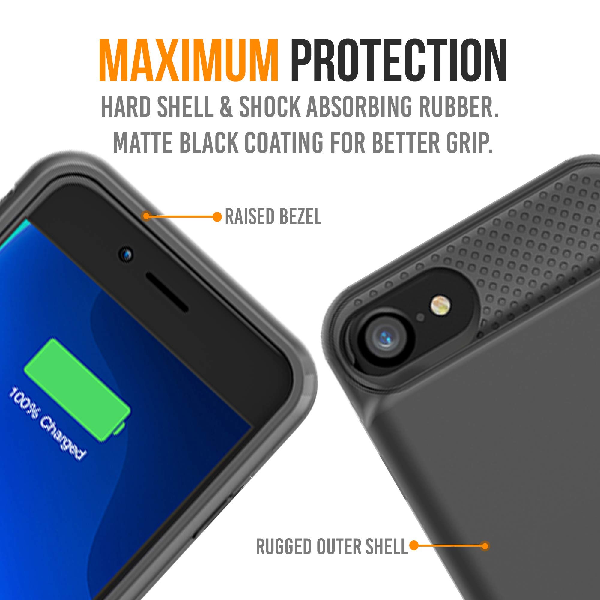 Alpatronix 6000mAh Slim Battery Case for iPhone SE 3rd Gen 2022/SE 2nd Gen 2020, iPhone 8/7/6S/6 - Protective Charging Case with Wireless Charging & Lightning Input (4.7-inch) | Perfect for Travel, Work & Outdoor Activities
