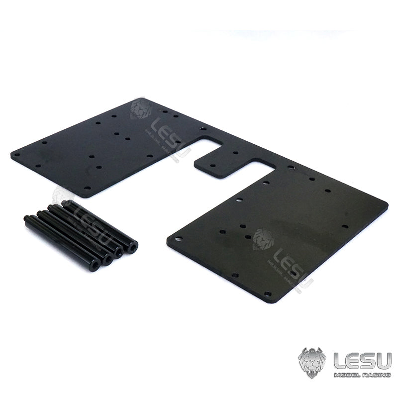 LESU 1/14 Scale Metal Battery Compartment & CNC Second Plate Set for Tamiya RC Tractor Truck Models R620 VO VM BZ L108 L112 - DIY Upgrade Parts for Crawler & Off-Road RC Vehicles