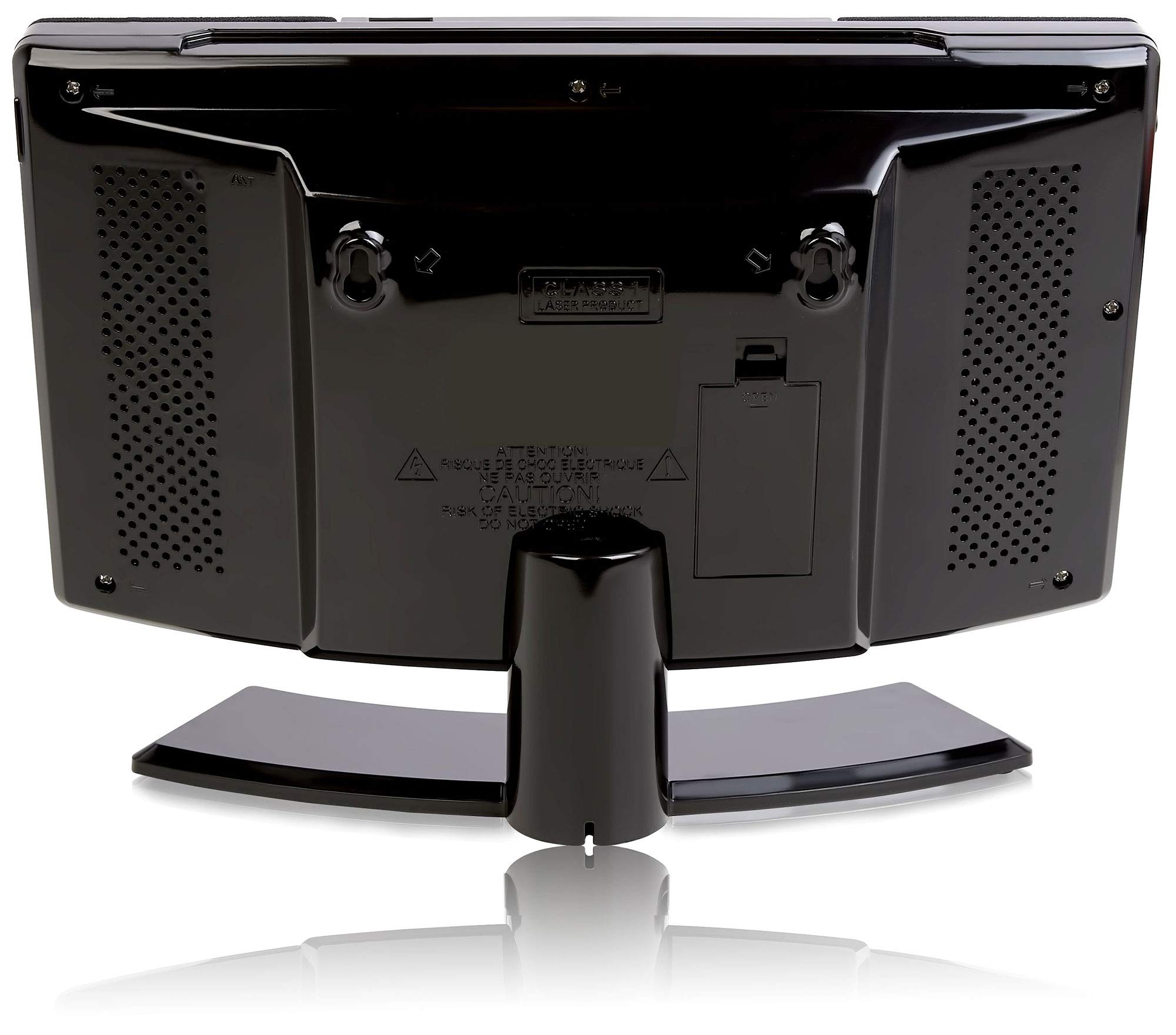 Portable CD Player with Built-in Speakers & FM Radio - Vertical Home Audio System with Remote, Clock, Wall Mount & Desktop Stand - Perfect for Bedroom, Office & Living Room - Model MC-5220