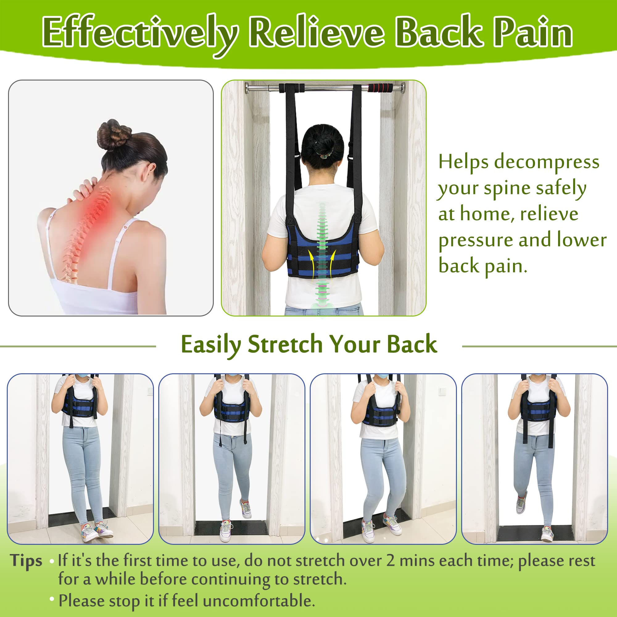 MyBow Back Stretcher - Spinal Decompression Belt for Lumbar Pain Relief, Herniated Disc Treatment & Posture Correction (42-50 Inch) - Alternative to Inversion Tables & Traction Devices | Perfect for Home Use, Office Stretching & Physical Therapy Recovery