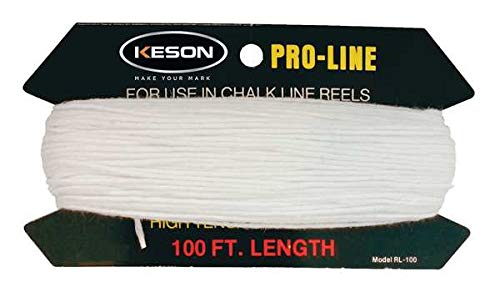 100 ft White Chalk Line Reel - Heavy Duty Construction Chalk Box for Carpentry, Masonry, and DIY Projects - Perfect for Marking Straight Lines on Floors, Walls, and Pavement