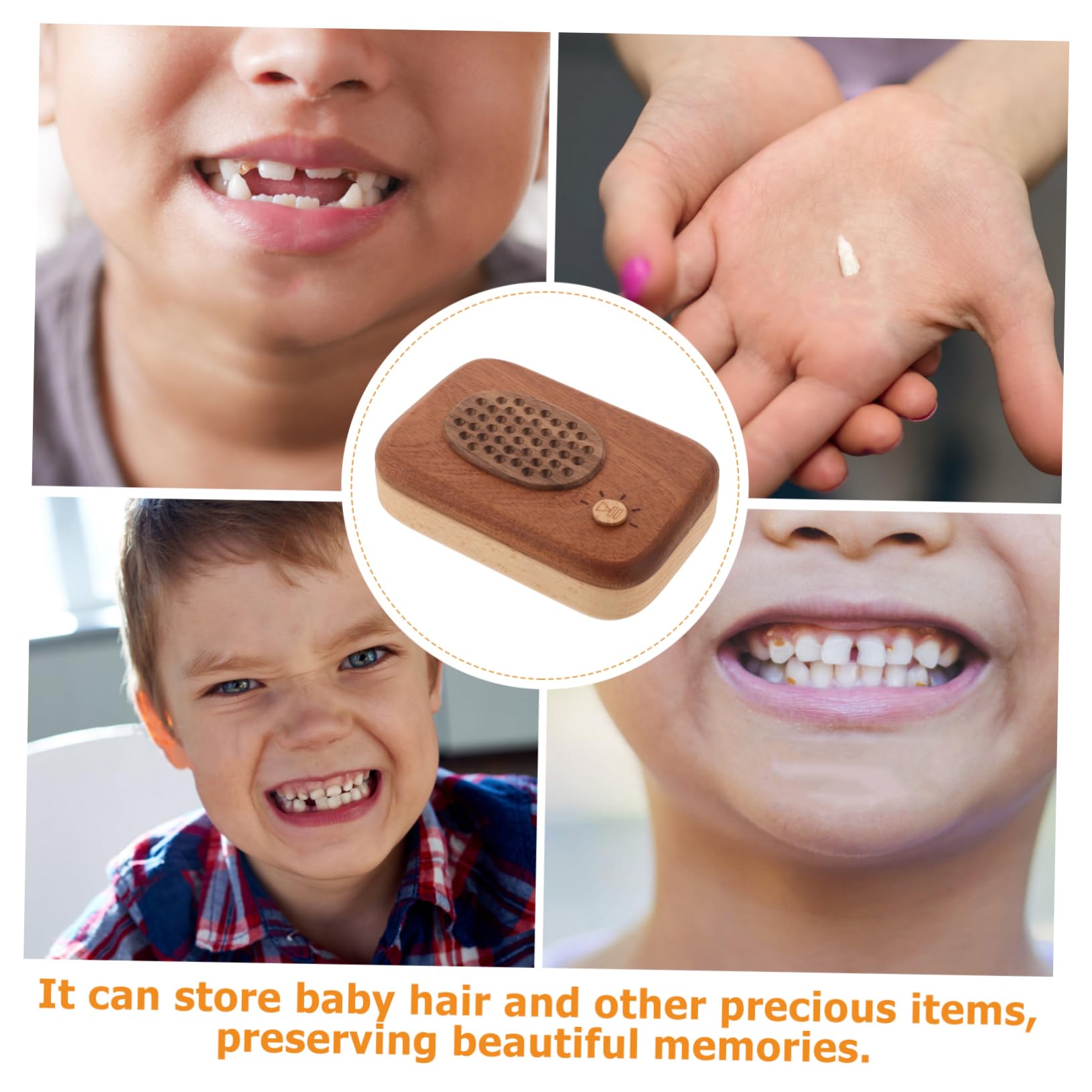 iBasenice Wooden Baby Teeth Keepsake Box - First Lost Tooth Holder with Fairy Design for Tooth Fairy Gifts | Perfect for Children's Milestone Memories & Nursery Decor