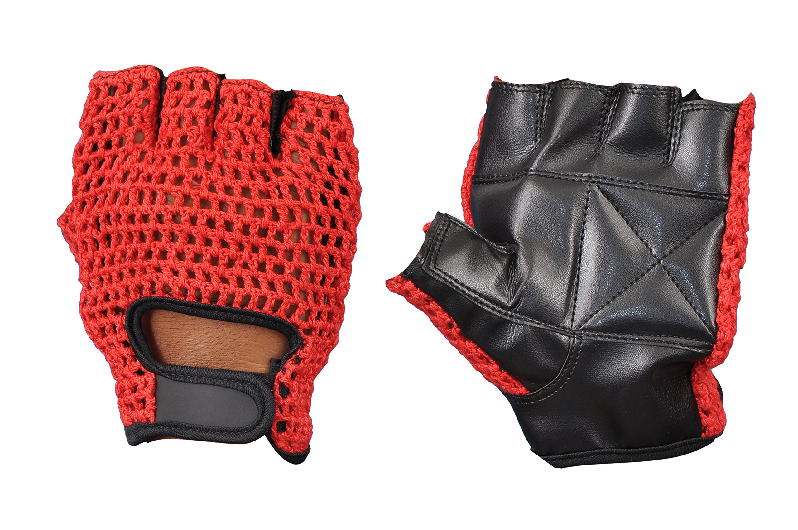 Premium Mesh Rex Leather Padded Gym Gloves - Weight Training, Cycling, Fitness & All Sports (Wheelchair Friendly) - Durable Workout Gloves for Men & Women - Ideal for Gym, CrossFit & Outdoor Activities