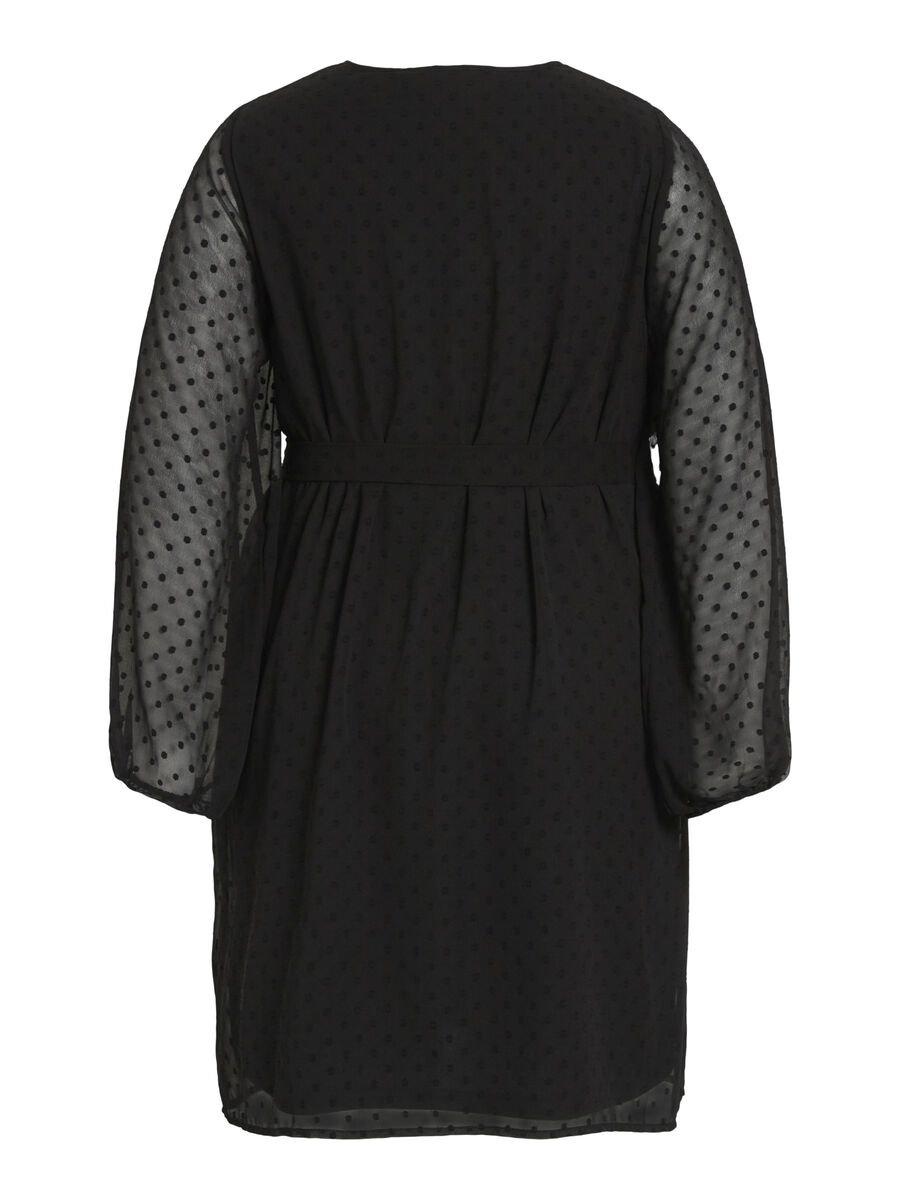 Edee V-Neck Short Sleeve Black Dress for Women - Casual Summer Party Wear & Office Outfit