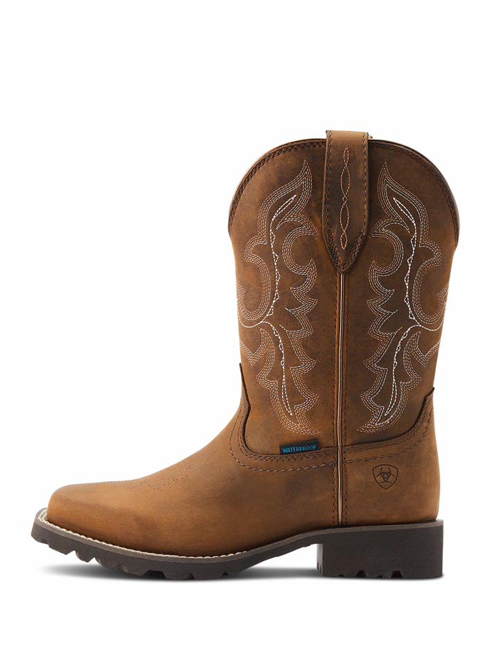 Ariat Women's Unbridled Rancher H2O Waterproof Boots - Distressed Tan Cowgirl Boots for Western Riding, Ranch Work & Outdoor Activities