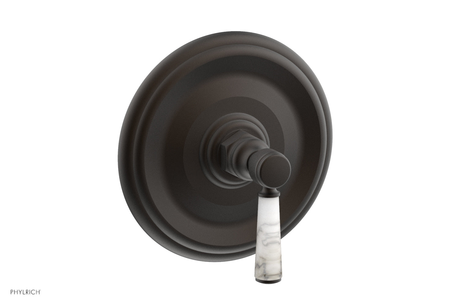 HEX TRADITIONAL Shower Trim Kit with Marble Lever Handle - 4