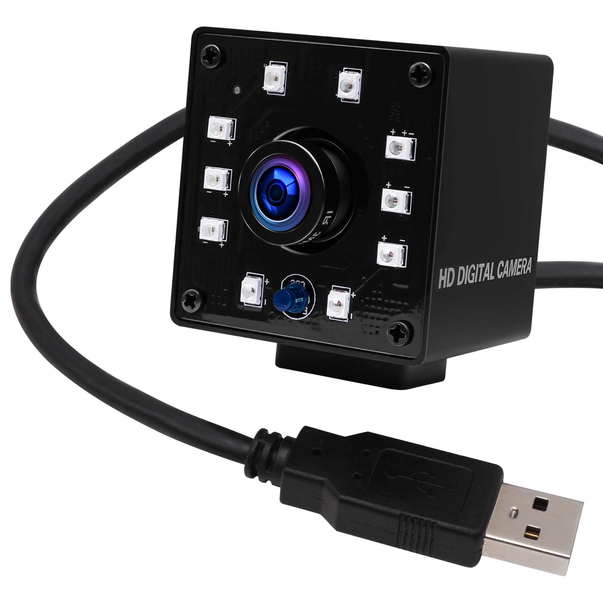ELP 1080P Night Vision USB Webcam with Wide Angle Fisheye Lens - 2MP Mini IR Infrared Camera for Computer, UVC USB2.0 High Speed 100fps - Perfect for Home Surveillance, CCTV, Video Calls & Industrial Monitoring