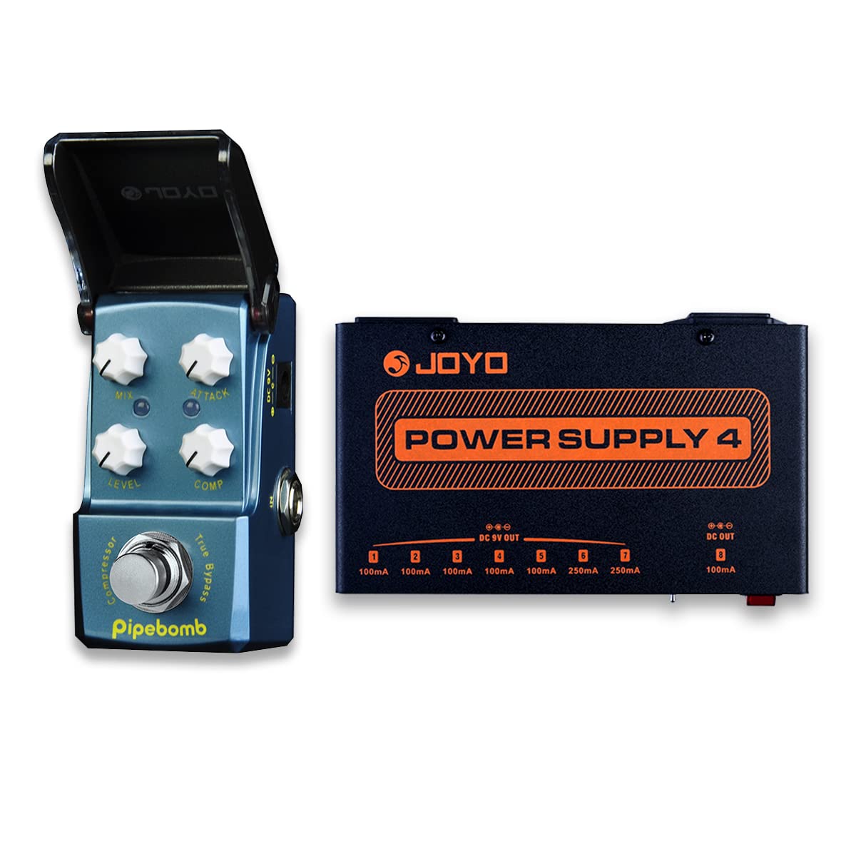 JOYO PipeBomb Compressor Mini Guitar Effects Pedal with Isolated Power Supply - Compact Noise Reduction for Electric Guitar & Bass in Studio & Live Performances