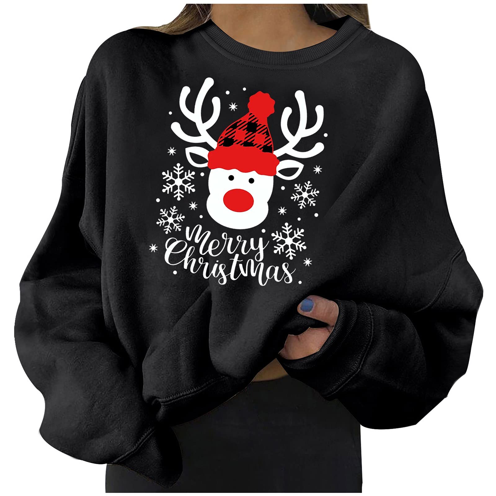 FMCHICO Women's Oversized Sweatshirt - Soft Fleece Crewneck Pullover Long Sleeve Loose Fit Casual Top for Women | Perfect for Lounge Wear, Running Errands & Cozy Fall Outfits