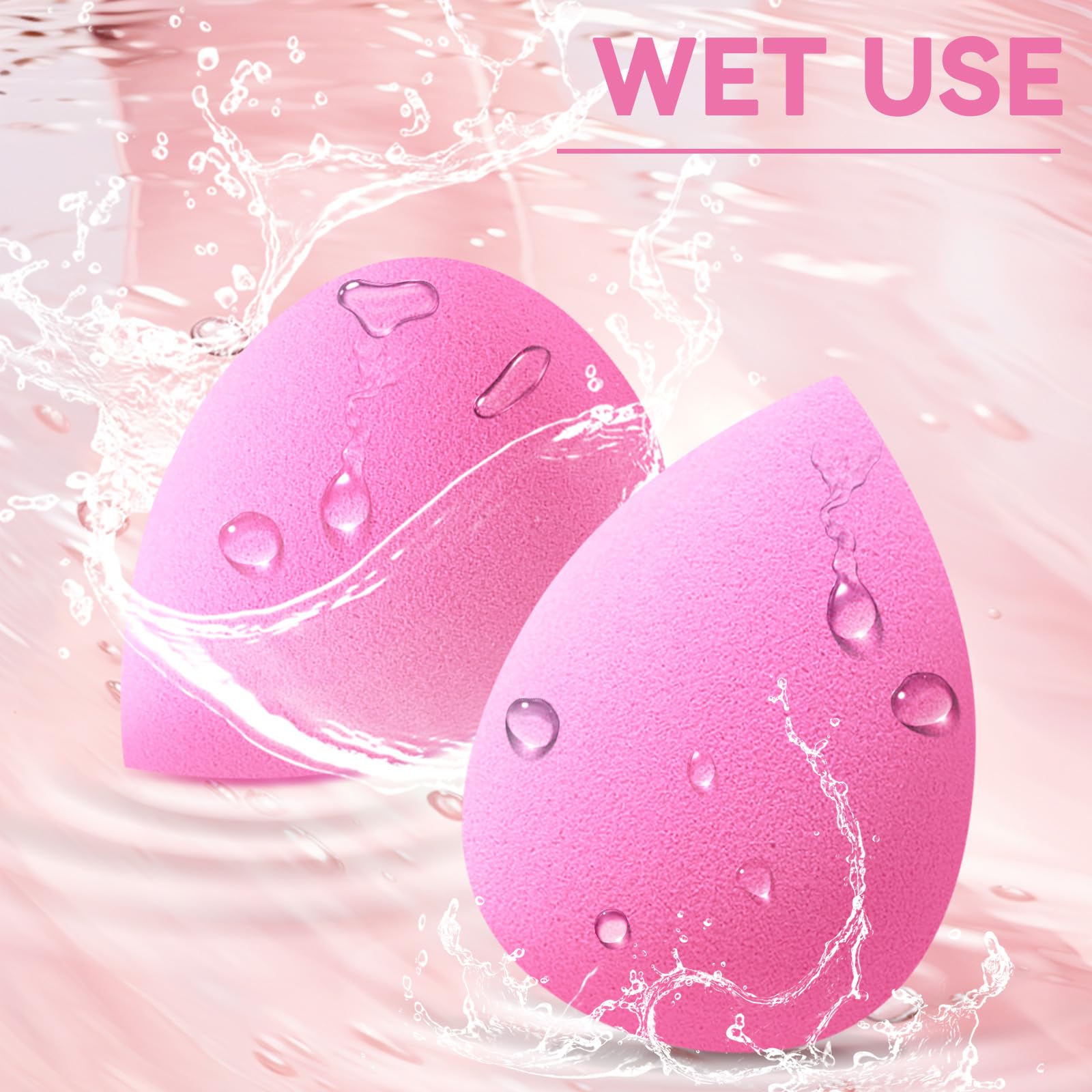 6 PCS Makeup Sponges Set - Latex Free Beauty Blender for Foundation, Liquid, Cream & Powder - Soft Pink Blending Sponge for Flawless Makeup Application - Perfect for Daily Use, Travel & Professional Makeup Artists