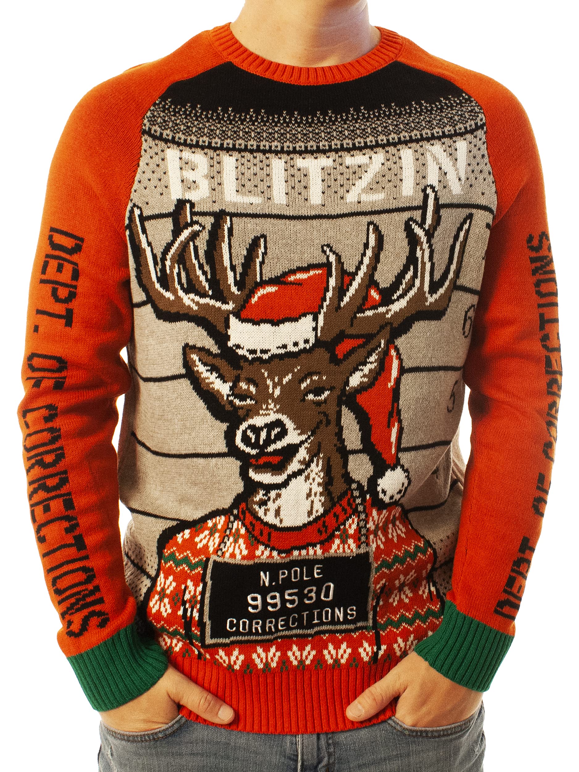 Funny Ugly Christmas Sweater for Men & Women - Classic Knitted Reindeer Holiday Party Sweater - Perfect for Xmas Parties, Family Gatherings & Festive Photos