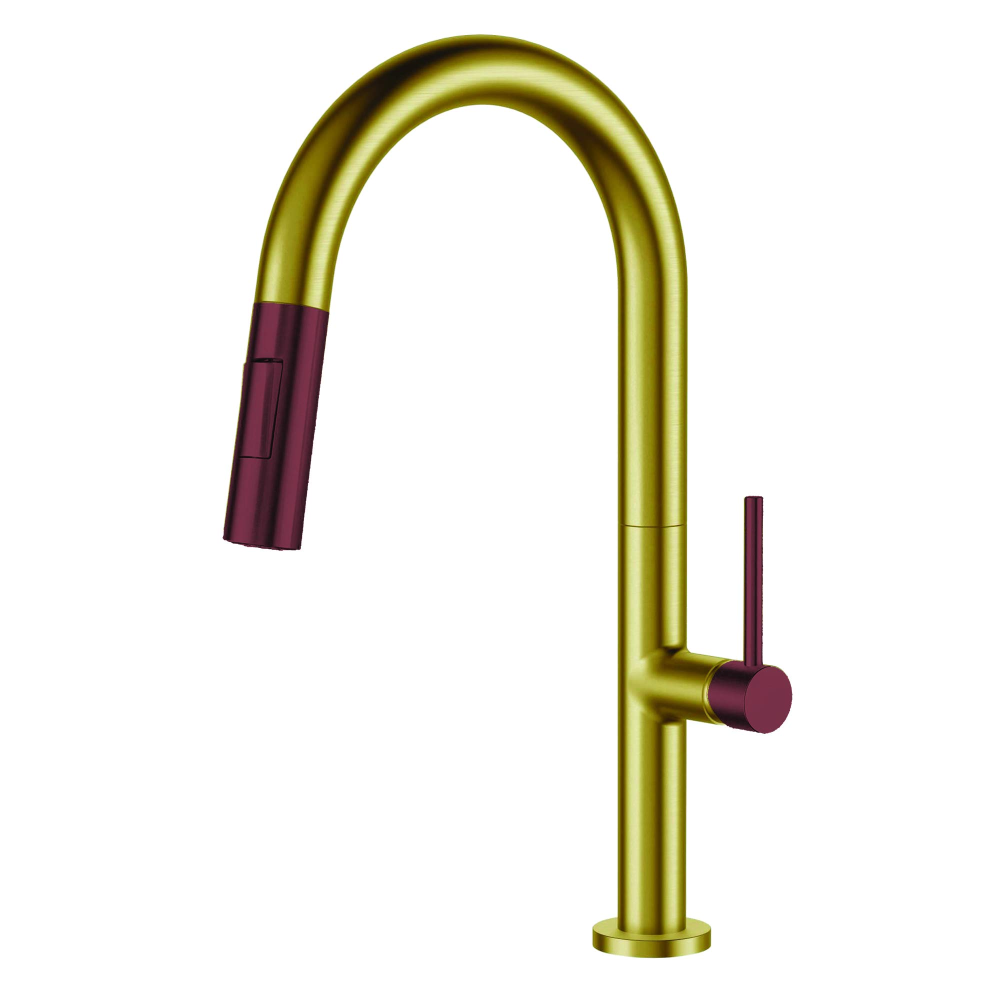 Premium Single Handle Pull Down Kitchen Faucet in Satin Brass - Modern Design for Easy Cooking & Dishwashing