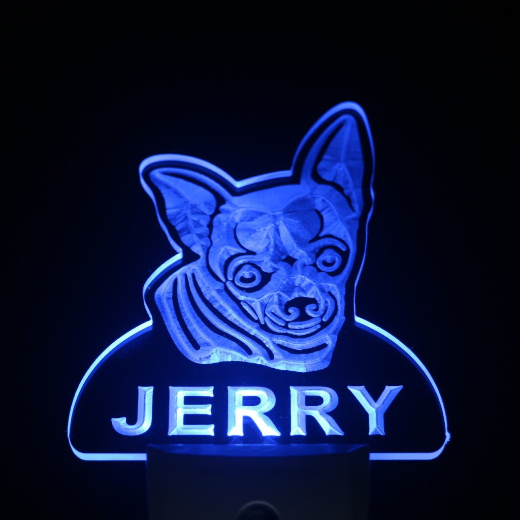 ADVPRO ws1061-tm Personalized Chihuahua Dog Night Light with Name - Auto Day/Night Sensor LED Sign for Bedroom, Nursery & Pet Lover Gift