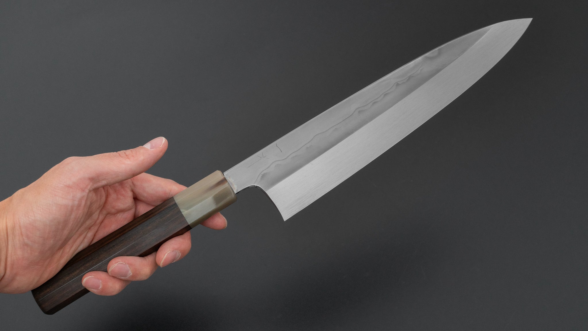 Hitohira Togashi White #1 Sanbonsugi Mizu Honyaki Gyuto 240mm Japanese Chef Knife with Taihei Makassar Ebony Handle (#126/Saya Included) - Perfect for Sushi, Sashimi & Precision Cutting