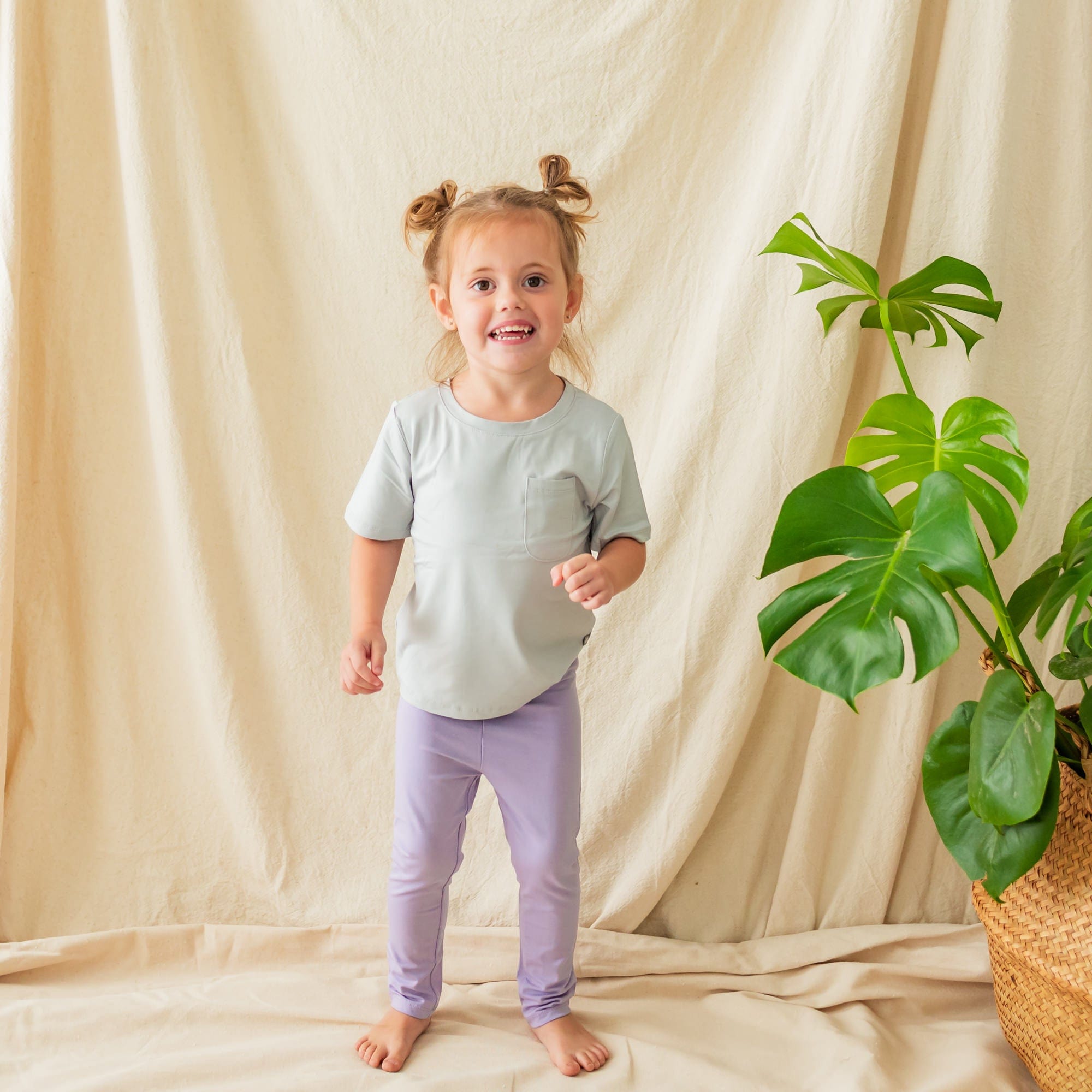 Organic Cotton Toddler Leggings - Soft & Stretchy Taro Purple Baby Pants for Girls & Boys | Perfect for Playtime, Daycare & Family Outings