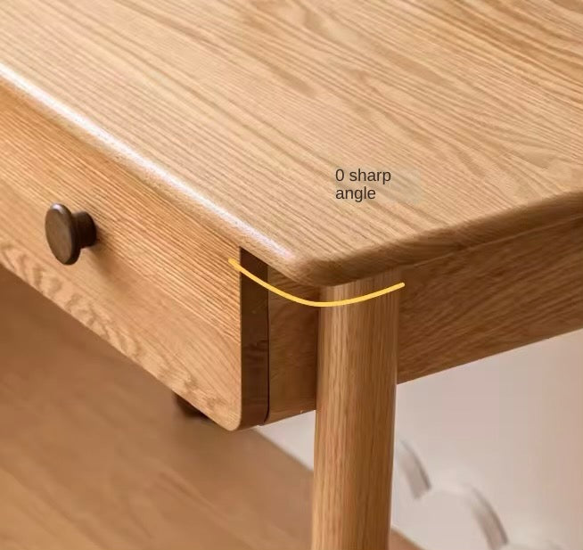 Solid Oak Adjustable Study Desk for Kids - Sturdy Kraft Table with Height Adjustment - Perfect for Homework, Drawing & Online Learning