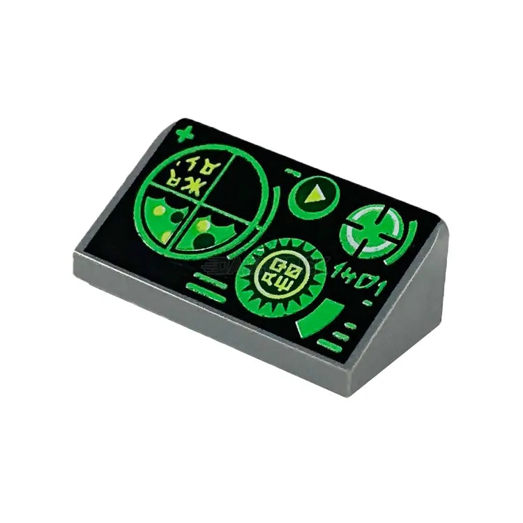 LEGO Minifigure Accessory - Control Panel with Green Gauges & Radar Screen (85984pb176) - Perfect for Space & Sci-Fi LEGO Builds, DIY Scenes & Collectors