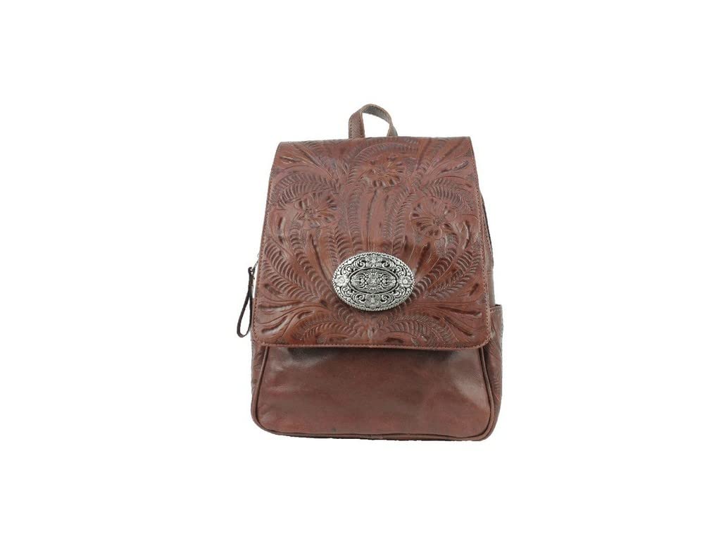 American West Lariats & Lace Genuine Leather Backpack Purse - Stylish Western Cowgirl Bag for Women, Perfect for Rodeo, Travel, and Everyday Use