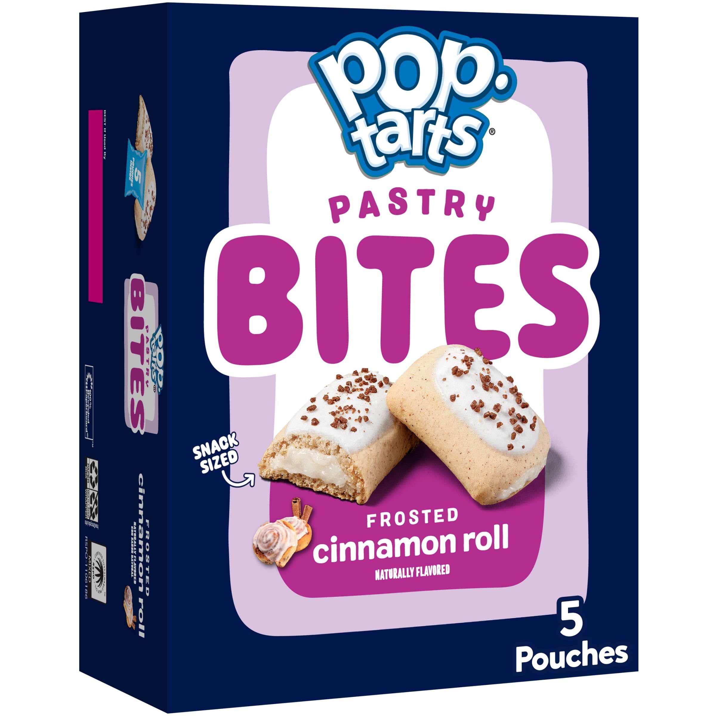 **Pop-Tarts Baked Pastry Bites - Frosted Cinnamon Roll (7oz Box, 5 Pouches) | Kids Snacks, School Lunch, Breakfast On-the-Go, After-School Treats**