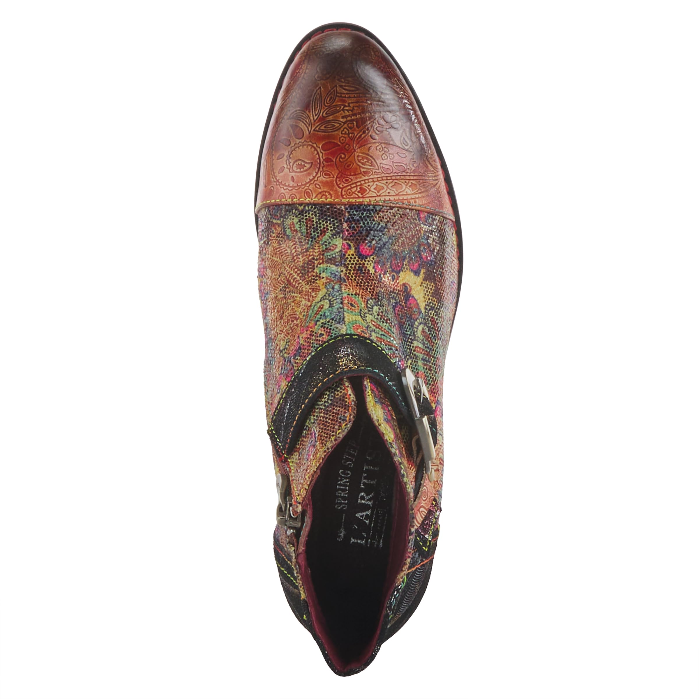 Spring Step L'Artiste Georgiana Women's Ankle Boots - Hand-Painted Leather Booties with Side Zipper Closure - Comfortable Casual & Outdoor Fashion Footwear for Fall/Winter Seasons (Perfect for Work, Dating & Travel)