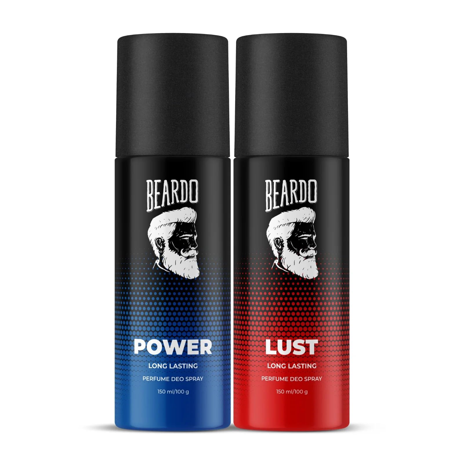 Beardo Power & Lust Perfume Body Spray for Men - 2 Pack Long Lasting Fougere & Aromatic Deodorant - Perfect for Daily Use, Gym, Office & Special Occasions - Great Christmas Gift for Him, Boyfriend or Husband