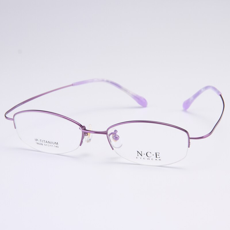 Bclear Women's Semi-Rimless Titanium Oval Eyeglasses SC18026 - Lightweight & Durable Glasses for Work, Reading & Fashion Accessories