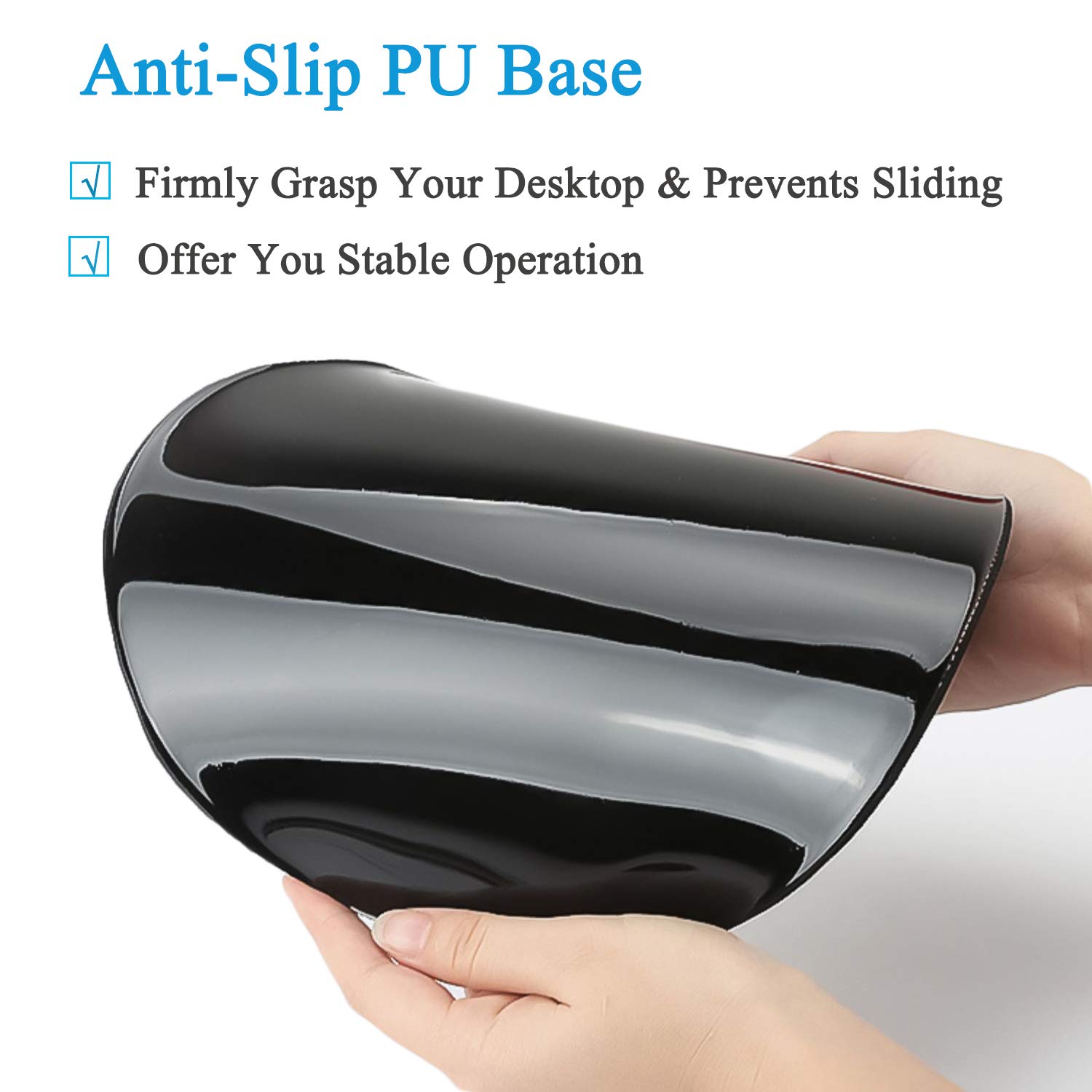 Ergonomic Mouse Pad with Wrist Support - Pain Relief Comfort Wrist Rest Pad for Gaming, Office & Home Use - Non-Slip PU Base for Computer, Laptop & Travel - Perfect for Work, Gaming & Beach Relaxation