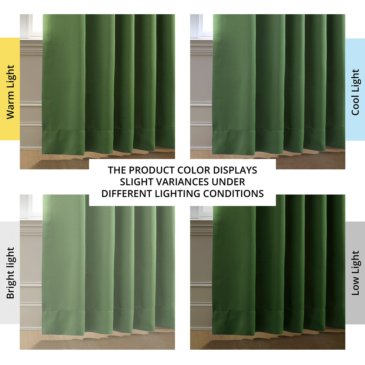 Dark Olive Green Blackout Curtains Set of 2 Panels - Thermal Insulated Noise Reducing Window Drapes for Bedroom, Living Room & Nursery