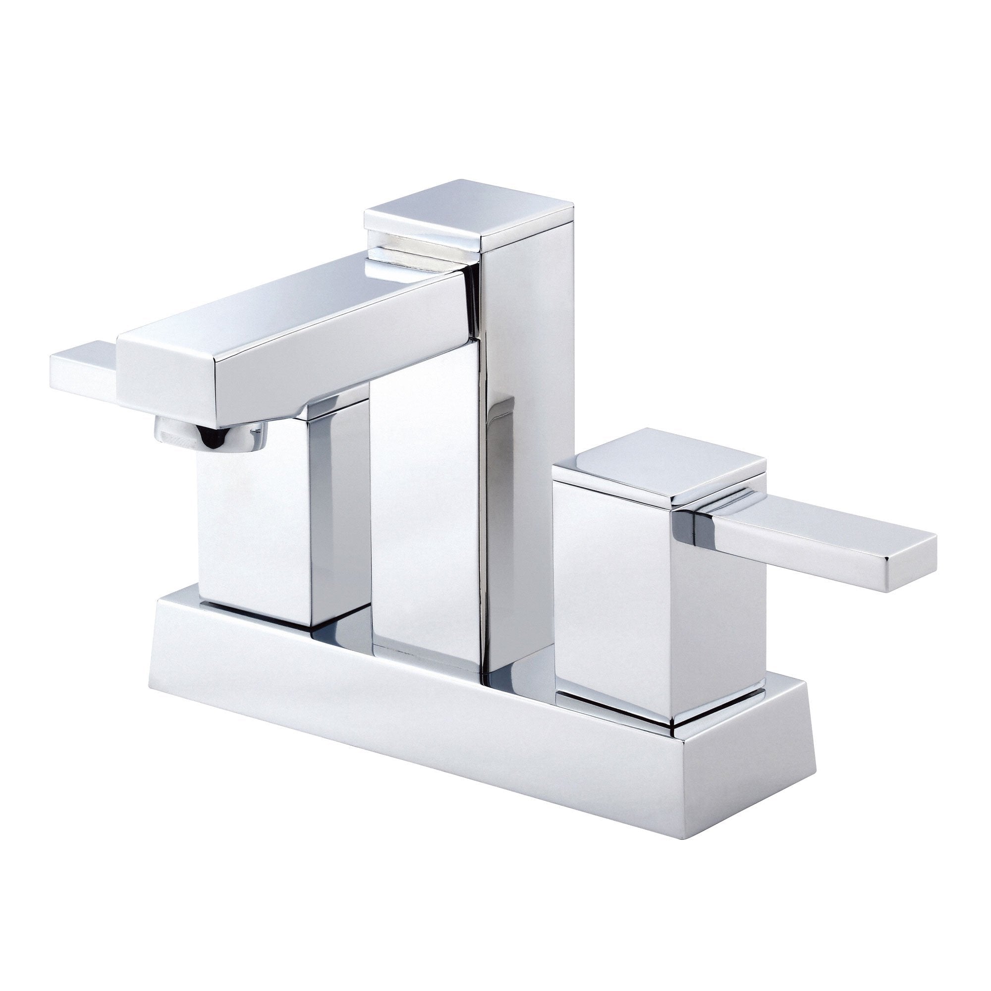 Danze Reef Chrome Square Modern 4 Centerset Bathroom Faucet with Pop-Up Drain - Sleek Design for Bathroom Sink, Vanity, and Powder Room Upgrades