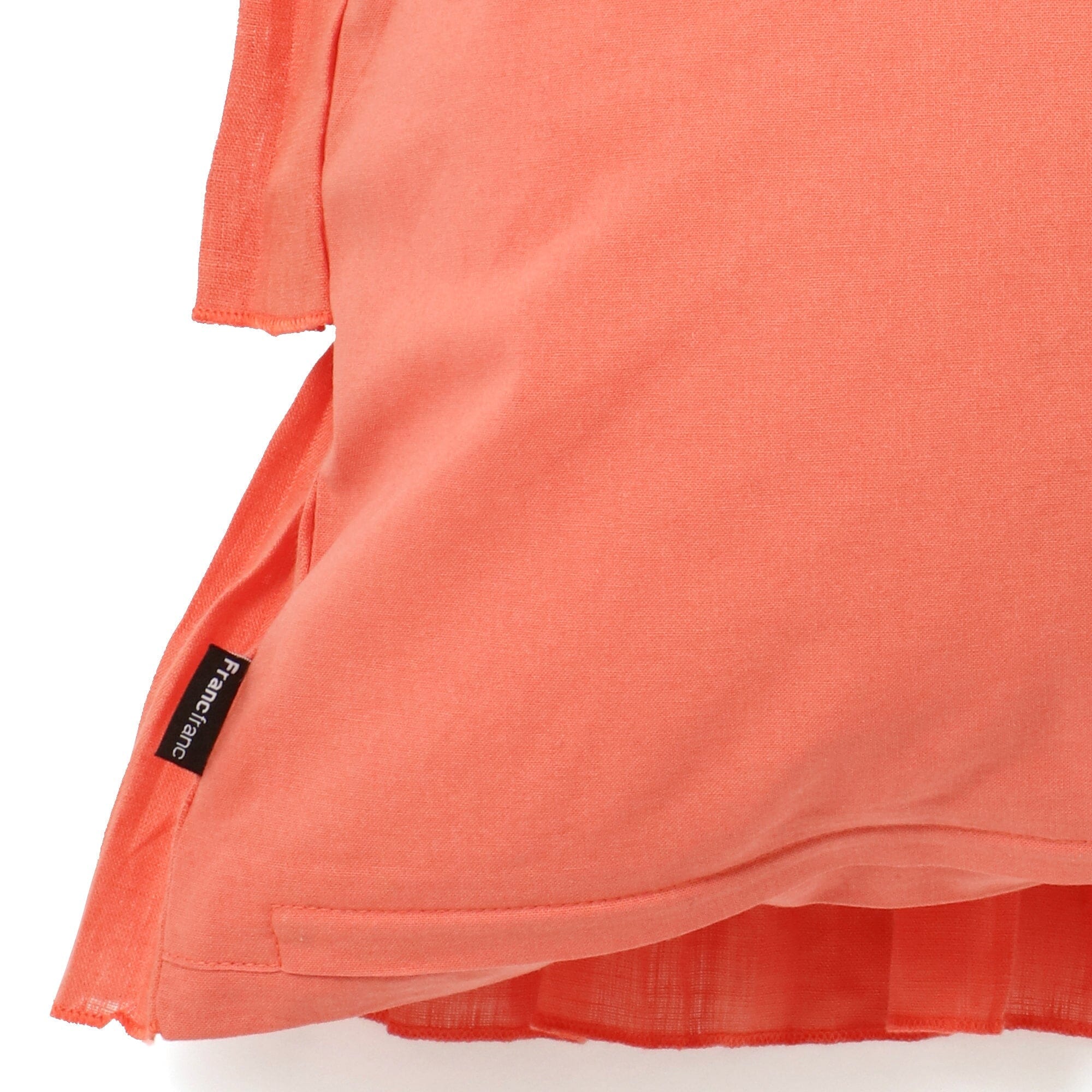 Premium Linen Frill Cushion Cover 18x18 Inches - Soft Orange Decorative Pillow Case for Sofa, Bed, Living Room - Home Decor Accent for Cozy Comfort