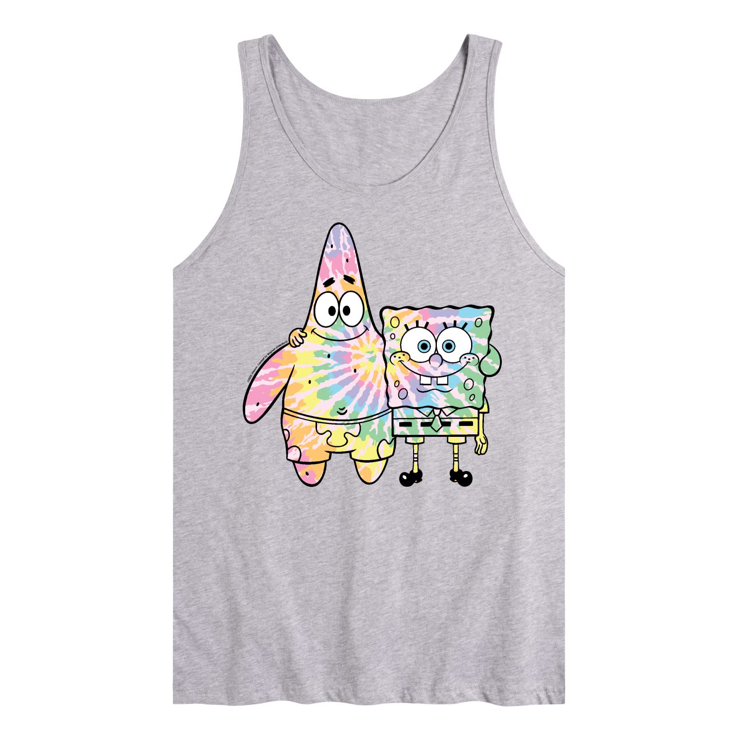HYBRID APPAREL Spongebob Squarepants Tie Dye Tank Top - Men's Jersey Sleeveless Shirt with Spongebob & Patrick Design - Perfect for Beach, Summer & Casual Wear