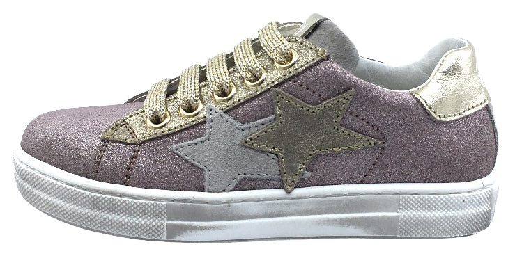 Naturino Girls' Rose Gold Zip Sneakers - Comfortable Tennis Shoes for School, Play & Everyday Wear