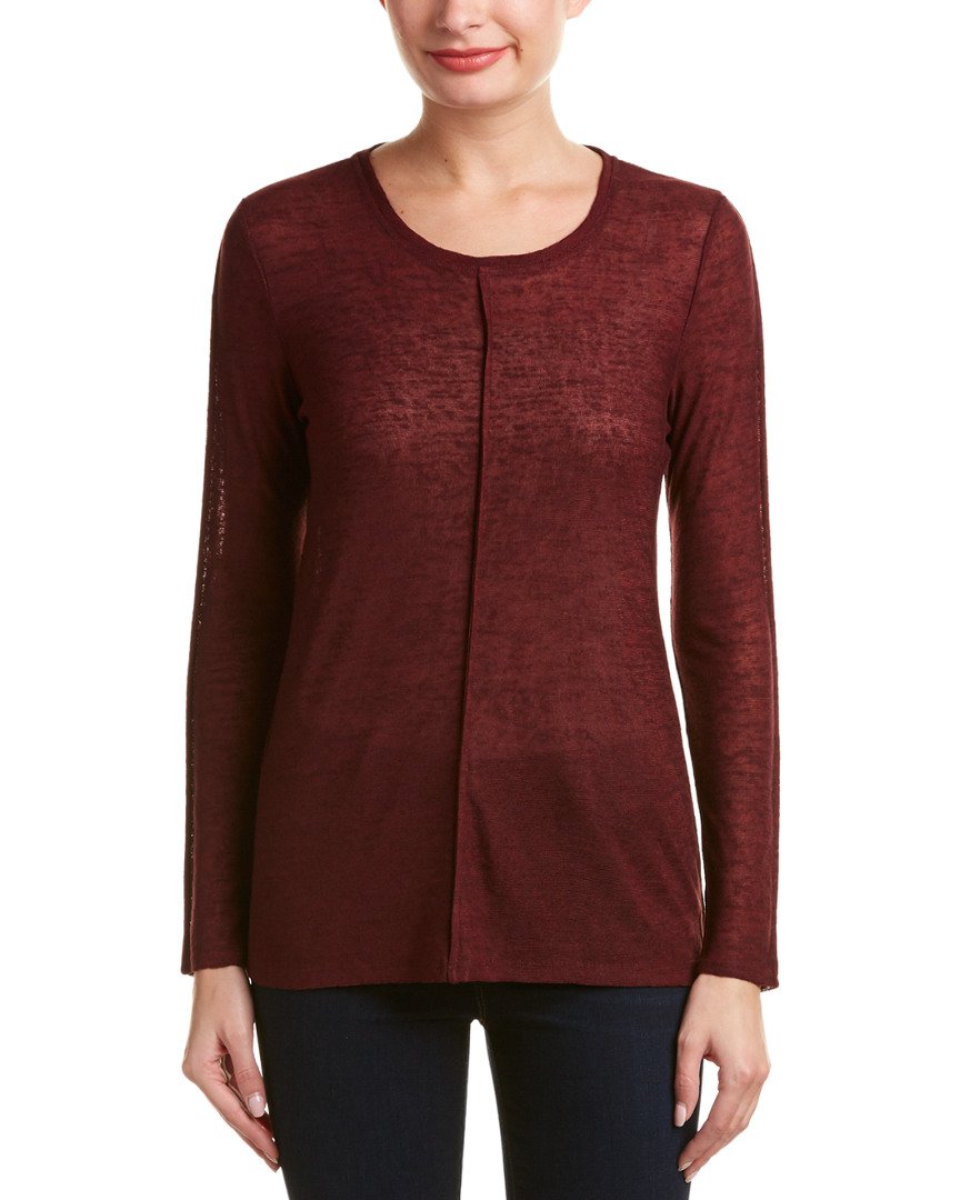 Lyssé Women's Sonnet Long Sleeve Blouse - Cabernet Red Size S | Elegant Casual Tops for Work, Office & Fall Outfits