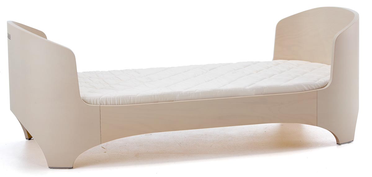 LEANDER Junior Bed - Whitewashed Wood Cot Extension for Toddlers | Convertible Crib to Toddler Bed | Safe & Stylish Nursery Furniture for Kids' Room