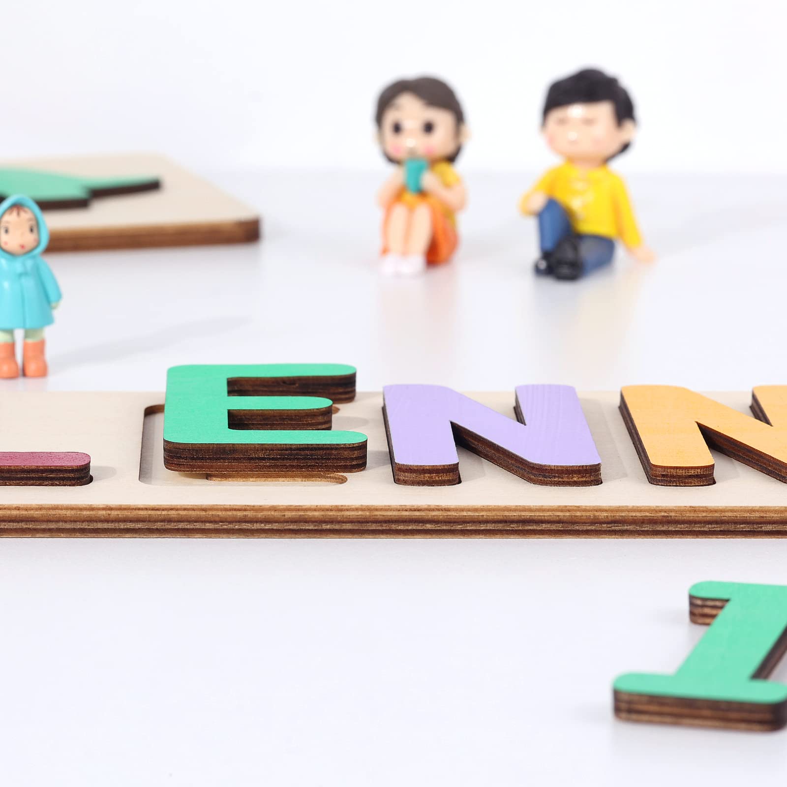 Custom Personalized Wooden Name Puzzle for Toddlers - 2 Names, Up to 9 Letters - Educational Pegged Learning Toy for Preschool Kids - Perfect Easter, Christmas & Birthday Gift for Boys and Girls - Great for Early Childhood Development & Montessori Learning Activities
